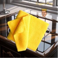 Männertücher 3 Mikrofaserplüsch Staubtuch 35 x 35 cm gelb für Allergiker Waschmaschinenfest und umweltfreundlich