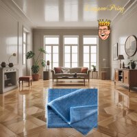 Männertücher Microfasertücher groß blau 50 x 60 cm 4er Pack Premium Bodentuch Karostrukturiert für gründliche Reinigung und schnelles Abtrocknen Doppelt verstärkte Einfassung Waschbar