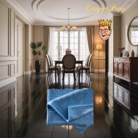 Männertücher Microfasertücher groß blau 50 x 60 cm 4er Pack Premium Bodentuch Karostrukturiert für gründliche Reinigung und schnelles Abtrocknen Doppelt verstärkte Einfassung Waschbar