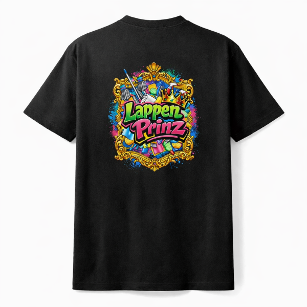 T Shirt mit Lappenprinz logo auf dem Rücken
