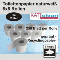 Toilettenpapier 2-lagig naturweiß - 64 Rollen...