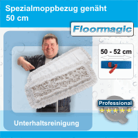 Spezialmoppbezug genäht 50 cm – langlebiger Wischmoppbezug für Haushalt und Wohnung
