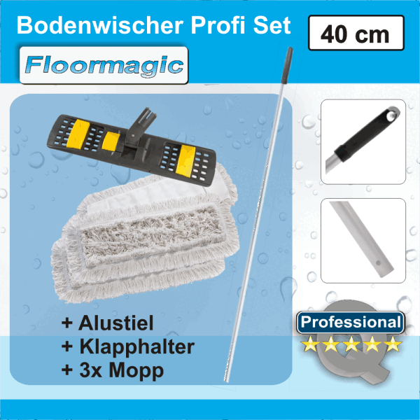 Das leichte Bodenwischer Profi Set 40 cm